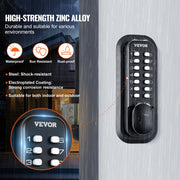 Mechanical Keyless Entry Door Lock, 14 Digit Keypad, Water-proof Zinc Alloy, Outdoor Gate Door Locks Set with V952-JXMMSBMAZSZMEOO20V0