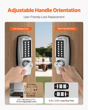 Mechanical Keyless Entry Door Lock, 14 Key Mechanical Door Lock with Keys, Mechanical Keypad Door Lock with V952-JXMMSQRSSZMM4OC12V0