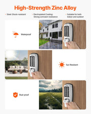 Mechanical Keyless Entry Door Lock, 14 Key Mechanical Door Lock with Keys, Mechanical Keypad Door Lock with V952-JXMMSQRSSZMM4OC12V0