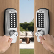 Mechanical Keyless Entry Door Lock, 14 Key Mechanical Door Lock with Keys, Mechanical Keypad Door Lock with V952-JXMMSQRSSZMM4OC12V0