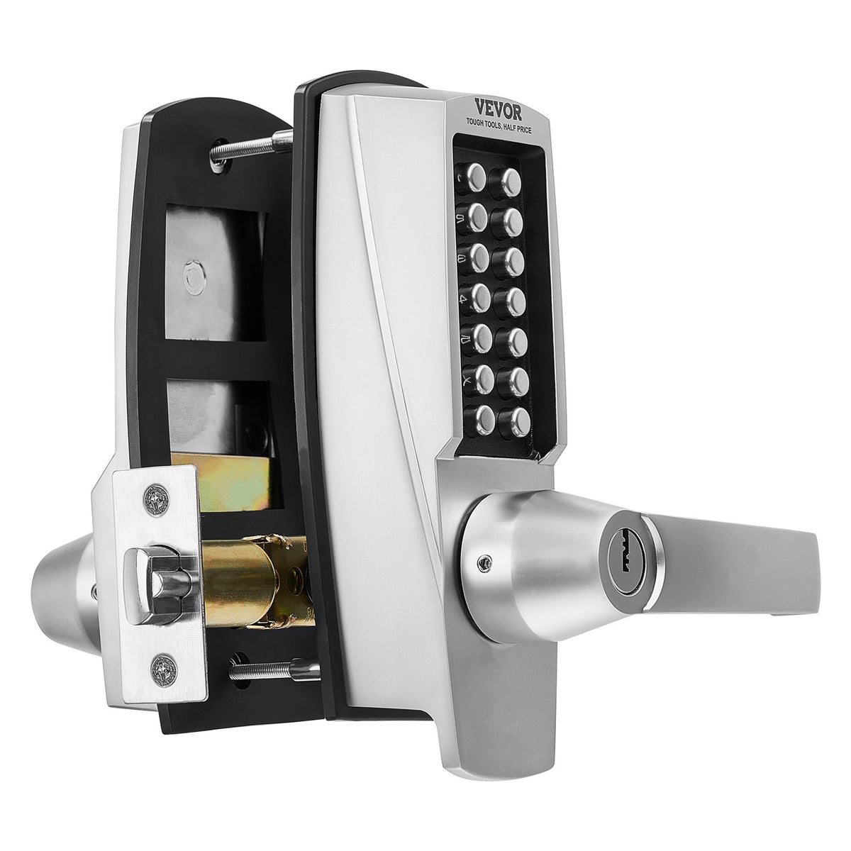 Mechanical Keyless Entry Door Lock, 14 Key Mechanical Door Lock with Keys, Mechanical Keypad Door Lock with V952-JXMMSQRSSZMM4OC12V0
