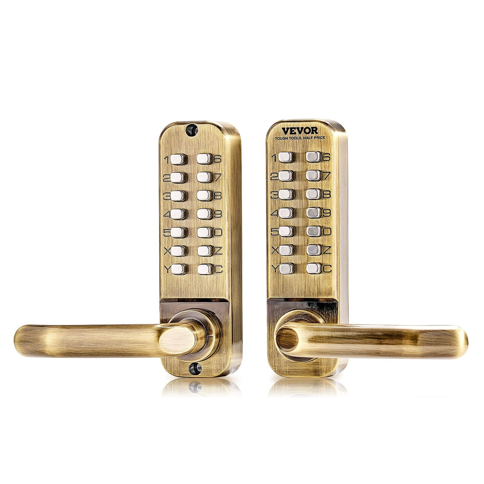 Mechanical Keyless Entry Door Lock, 14 Key Mechanical Door Lock, Mechanical Keypad Door Lock with Handle, V952-JXMMSQRSSZMM8DYARV0