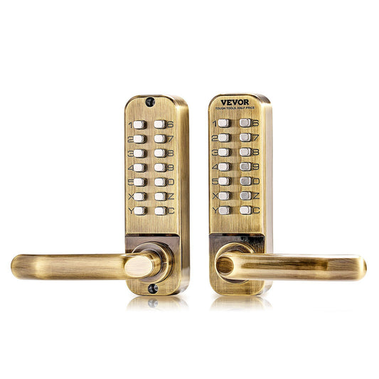 Mechanical Keyless Entry Door Lock, 14 Key Mechanical Door Lock, Mechanical Keypad Door Lock with Handle, V952-JXMMSQRSSZMM8DYARV0