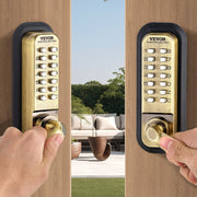 Mechanical Keyless Entry Door Lock, 14 Key Mechanical Door Lock, Mechanical Keypad Door Lock with Handle, V952-JXMMSQRSSZMM8DYARV0