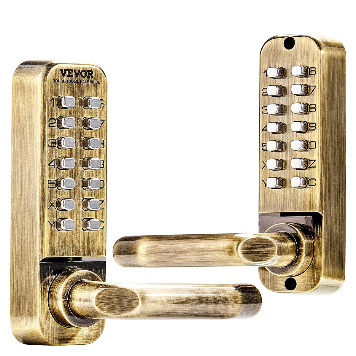 Mechanical Keyless Entry Door Lock, 14 Key Mechanical Door Lock, Mechanical Keypad Door Lock with Handle, V952-JXMMSQRSSZMM8DYARV0