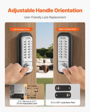 Mechanical Keyless Entry Door Lock, 14 Key Mechanical Door Lock, Mechanical Keypad Door Lock with Handle, V952-JXMMSQRSSZMM988L0V0