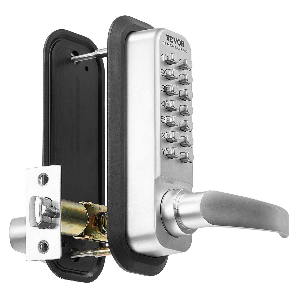 Mechanical Keyless Entry Door Lock, 14 Key Mechanical Door Lock, Mechanical Keypad Door Lock with Handle, V952-JXMMSQRSSZMM988L0V0