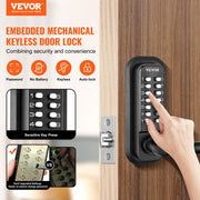 Mechanical Keyless Entry Door Lock 14 Digit Keypad and Handle Embedded V952-JXMMSQRSSZMMDZSMAV0