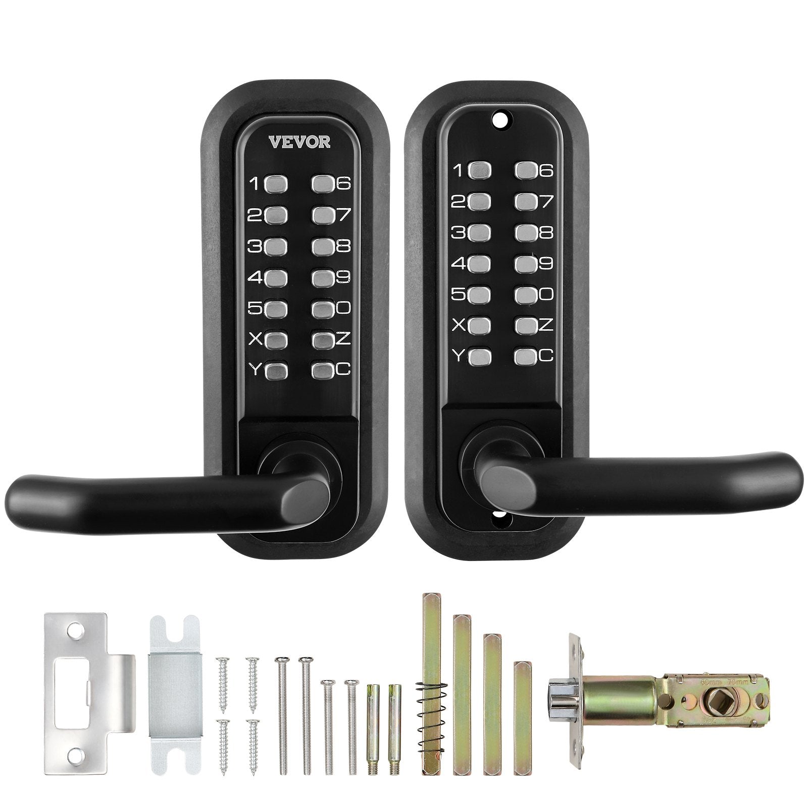 Mechanical Keyless Entry Door Lock, 14 Digit Keypad, Water-proof Zinc Alloy, Double-sided Embedded Outdoor V952-JXMMSQRSSZMMUEQJ6V0