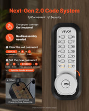 Mechanical Keyless Entry Door Lock, 2.0 Code Upgrade, 4-7 Digits Code, Single-Sided Push Button Combination V952-JXMMSYSQXQRSNIU67001V0