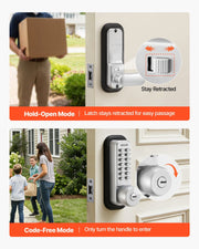 Mechanical Keyless Entry Door Lock, 2.0 Code Upgrade, 4-7 Digits Code, Single-Sided Push Button Combination V952-JXMMSYSQXQRSNIU67001V0