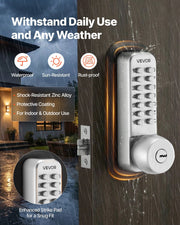 Mechanical Keyless Entry Door Lock, 2.0 Code Upgrade, 4-7 Digits Code, Single-Sided Push Button Combination V952-JXMMSYSQXQRSNIU67001V0