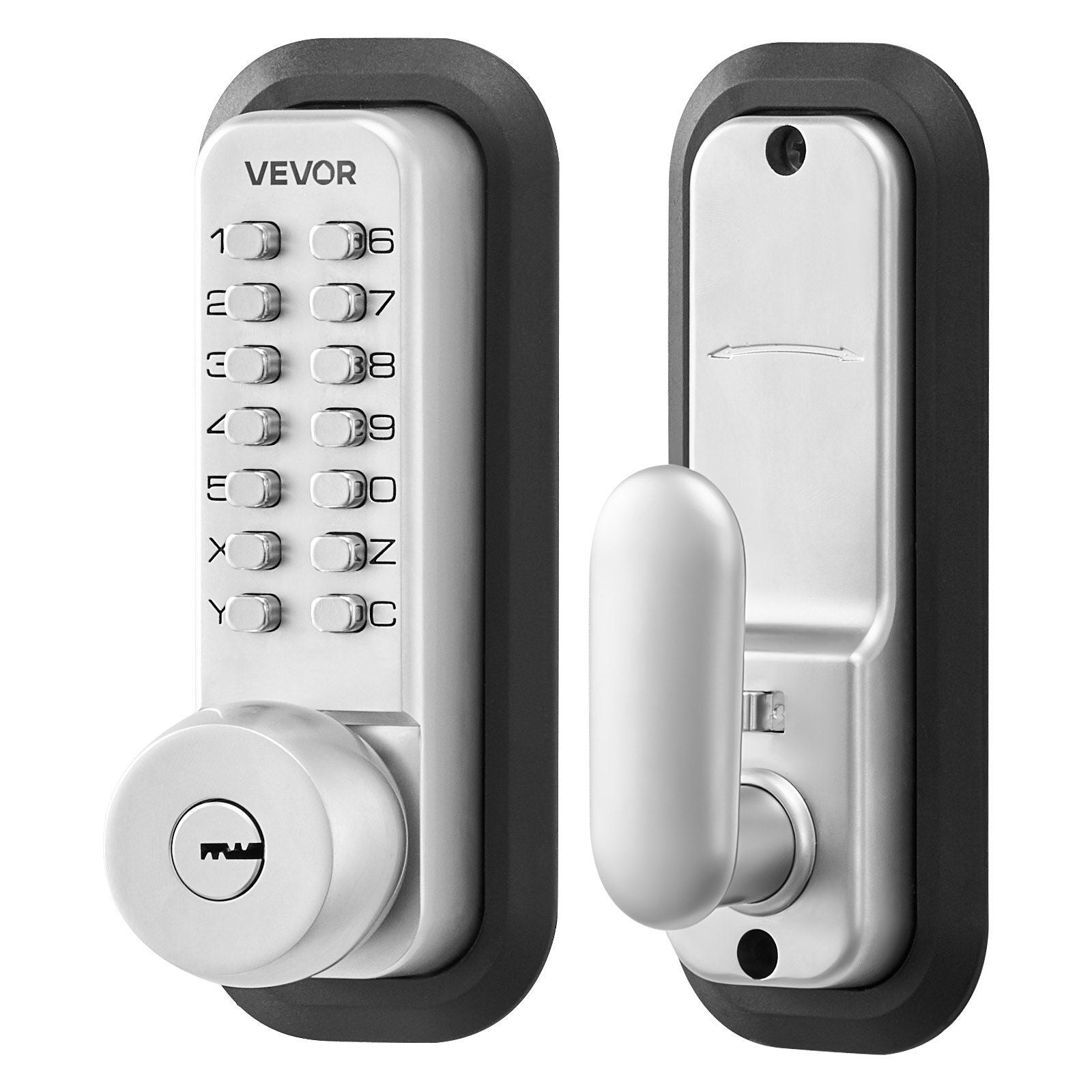 Mechanical Keyless Entry Door Lock, 2.0 Code Upgrade, 4-7 Digits Code, Single-Sided Push Button Combination V952-JXMMSYSQXQRSNIU67001V0