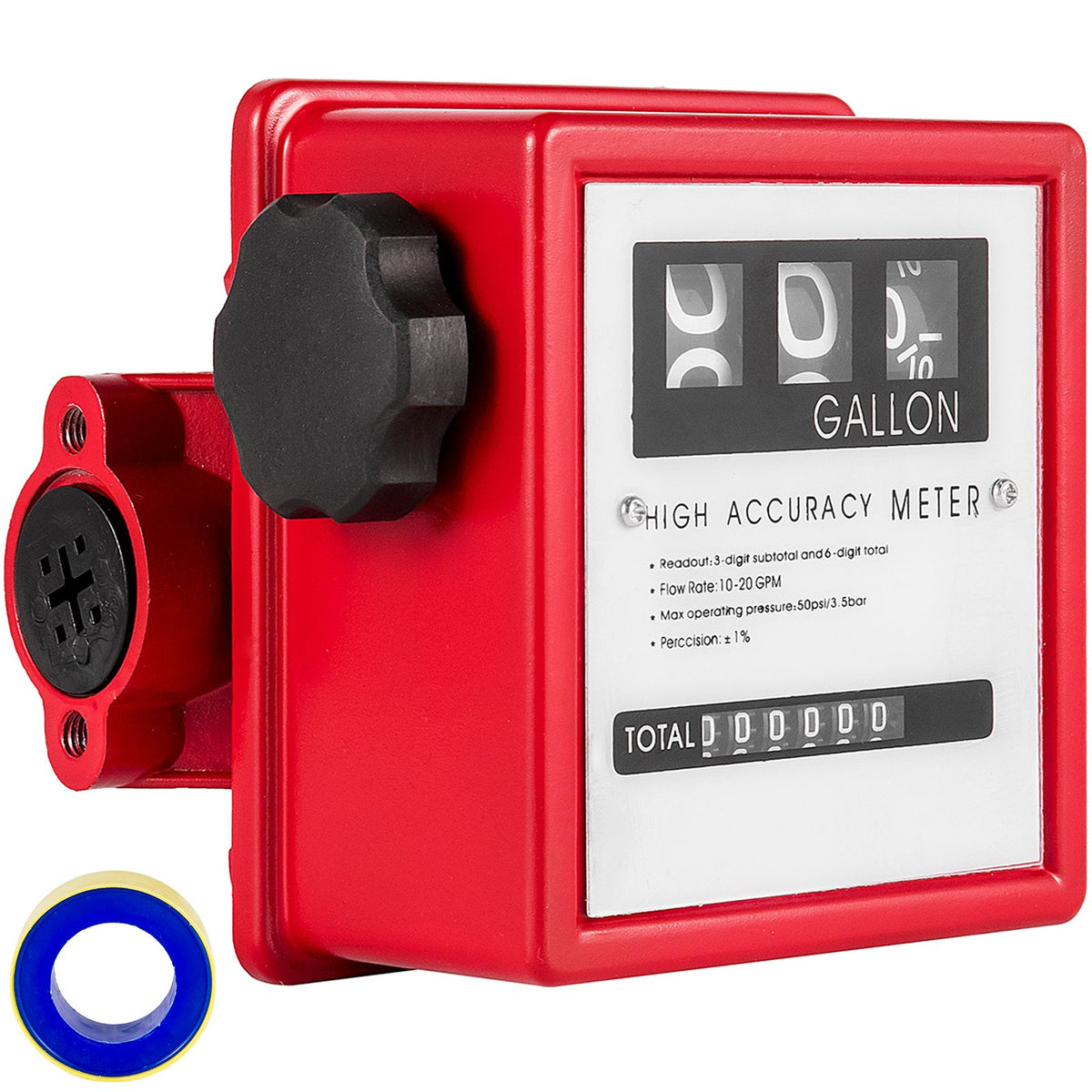 Mechanical Fuel Meter 20 GPM Fuel Flow Meter 3-Digital Batch Display Fuel Transfer Meter 2.54 cm Diesel Fuel V952-JXRYB20GPM3L00001V0