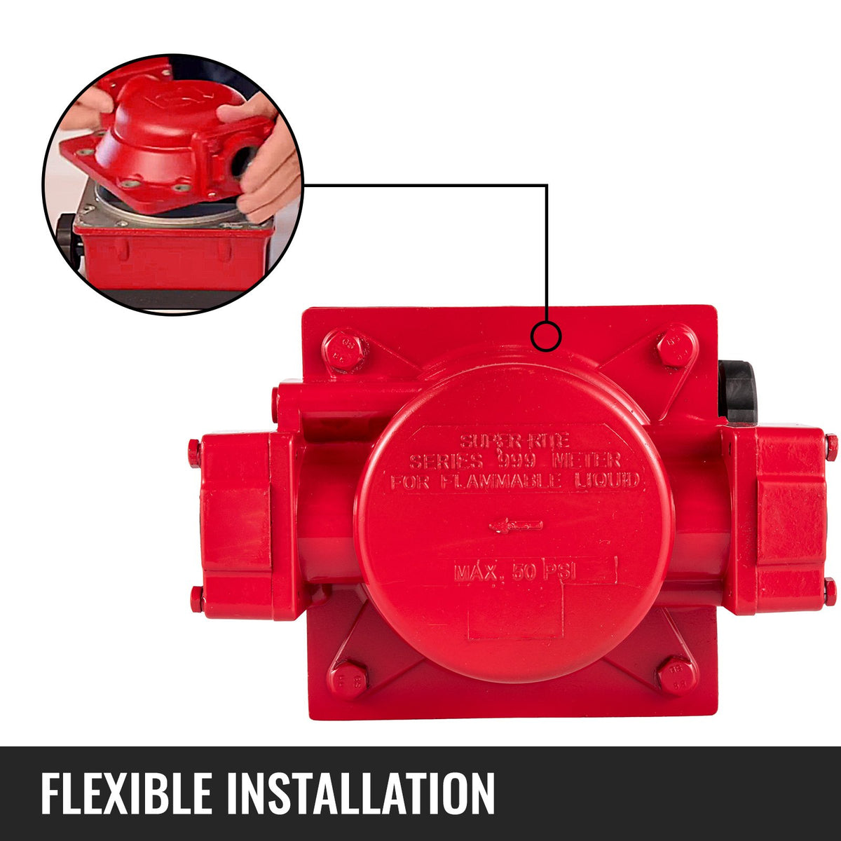 Mechanical Fuel Meter 20 GPM Fuel Flow Meter 3-Digital Batch Display Fuel Transfer Meter 2.54 cm Diesel Fuel V952-JXRYB20GPM3L00001V0