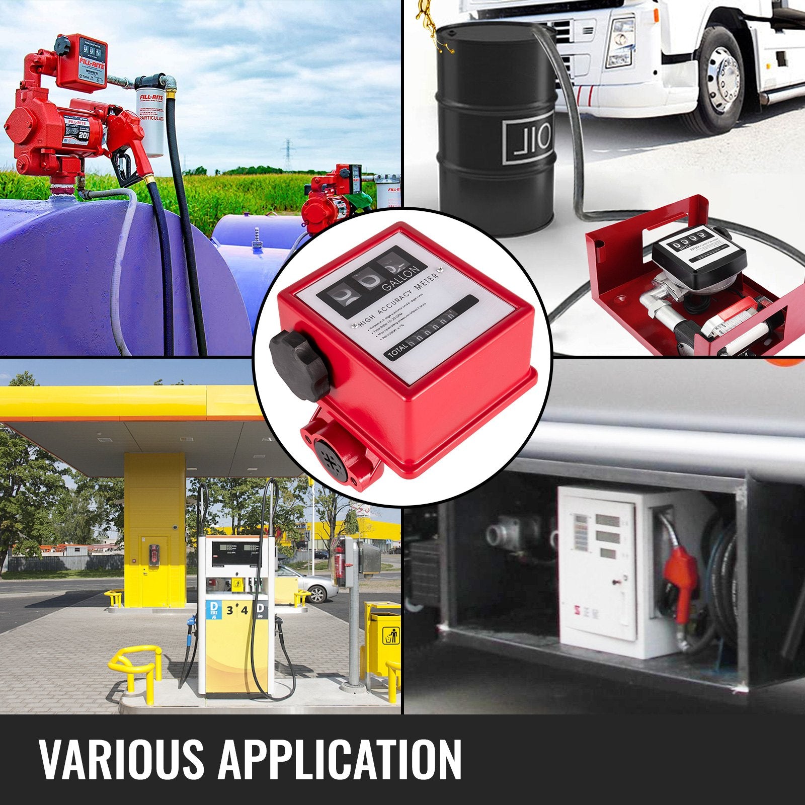 Mechanical Fuel Meter 20 GPM Fuel Flow Meter 3-Digital Batch Display Fuel Transfer Meter 2.54 cm Diesel Fuel V952-JXRYB20GPM3L00001V0