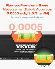 6-Piece Torpedo Level, 2000/1200/800/600/400/250 mm Box Levels Set, Bubble Vials Ruler for 45/90/180 Degree, V952-JXSPC78INCH401BF2V0