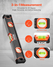 6-Piece Torpedo Level, 2000/1200/800/600/400/250 mm Box Levels Set, Bubble Vials Ruler for 45/90/180 Degree, V952-JXSPC78INCH401BF2V0