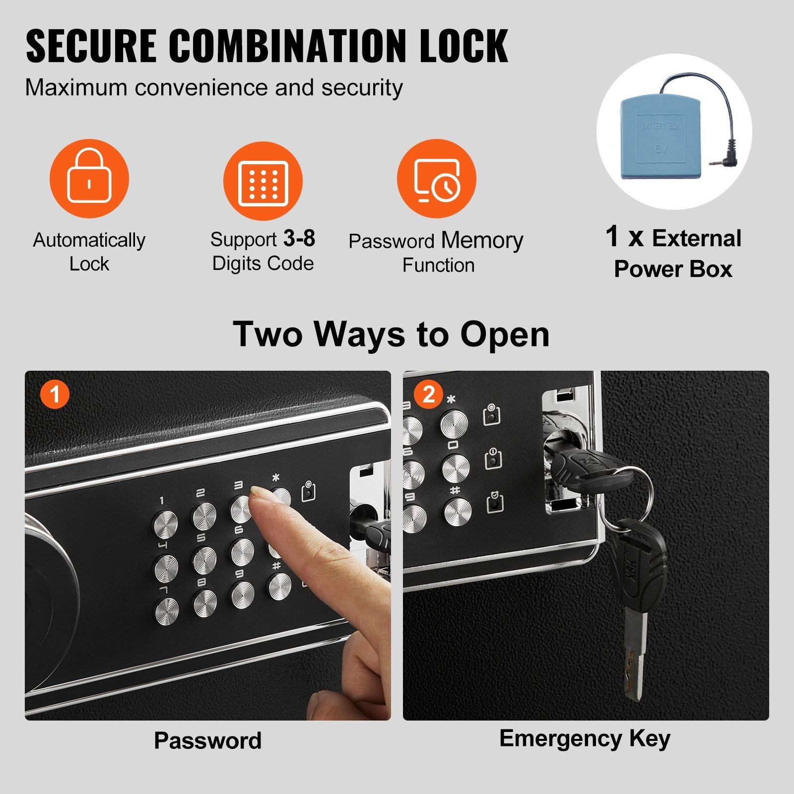 6-8 Rifles Gun Safe, Rifle Safe with Lock & Digital Keypad, Quick Access Tall Gun Storage Cabinet with V952-JXSQJPZS8Z002XKG0V9