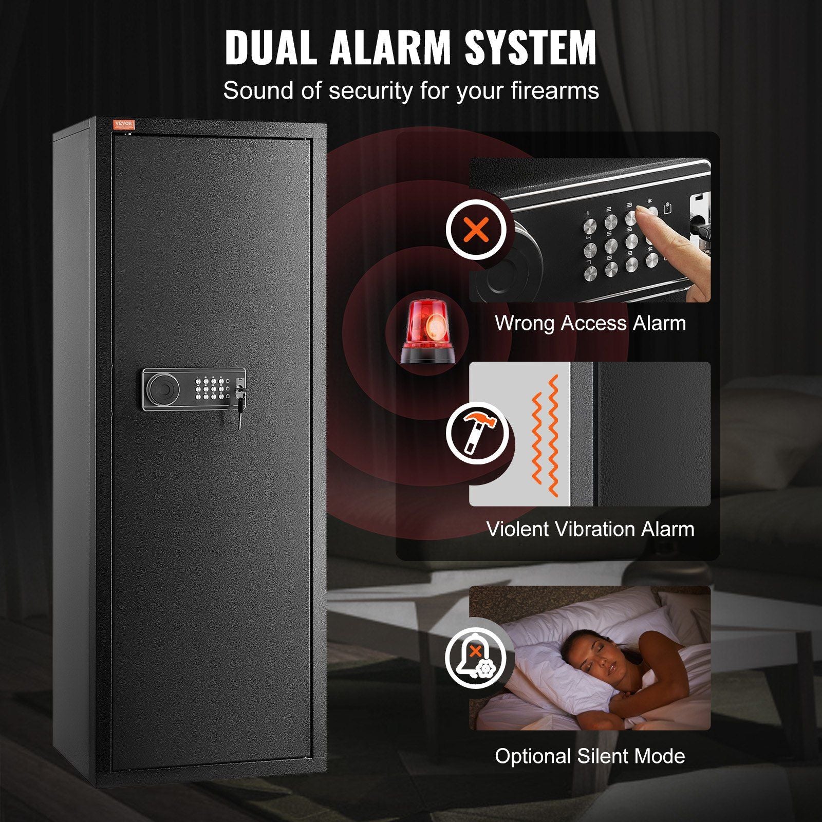6-8 Rifles Gun Safe, Rifle Safe with Lock & Digital Keypad, Quick Access Tall Gun Storage Cabinet with V952-JXSQJPZS8Z002XKG0V9