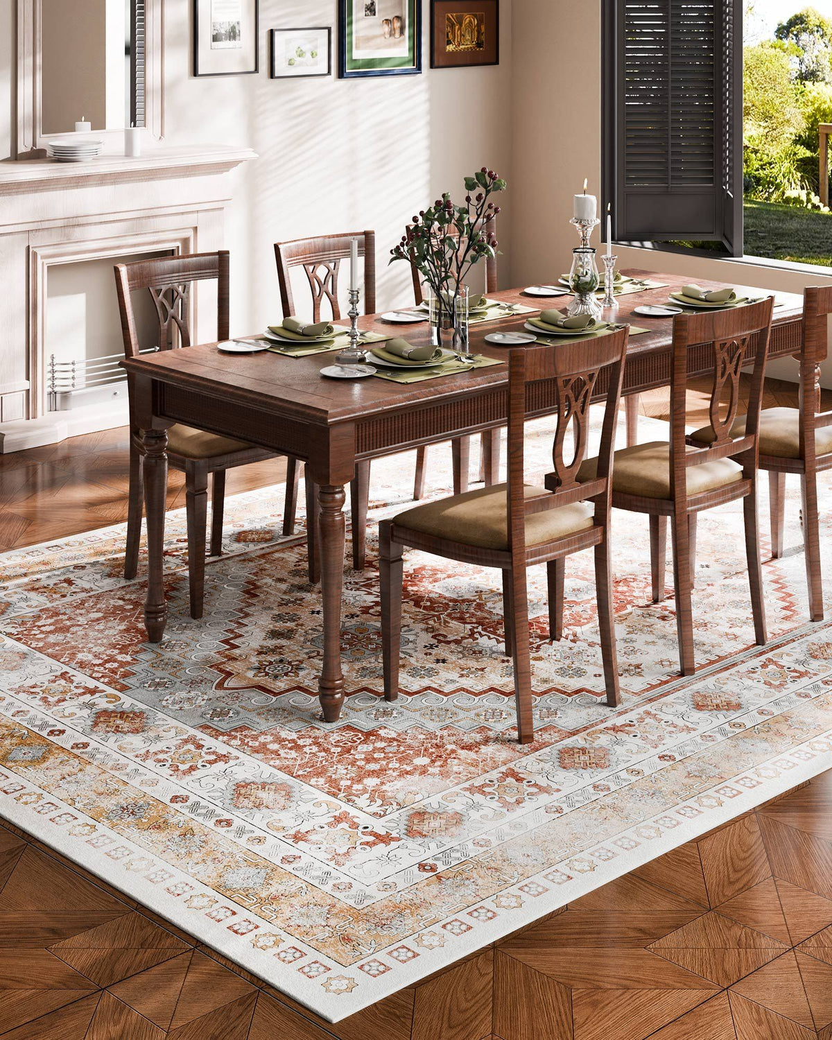 Area Rug, 2743.2 x 3658 mm Large Washable Rug, Non-Slip and Tear-Resistant Soft Carpet, Pet & Child Friendly V952-JXTDDT9X12FTBTP1I001V0