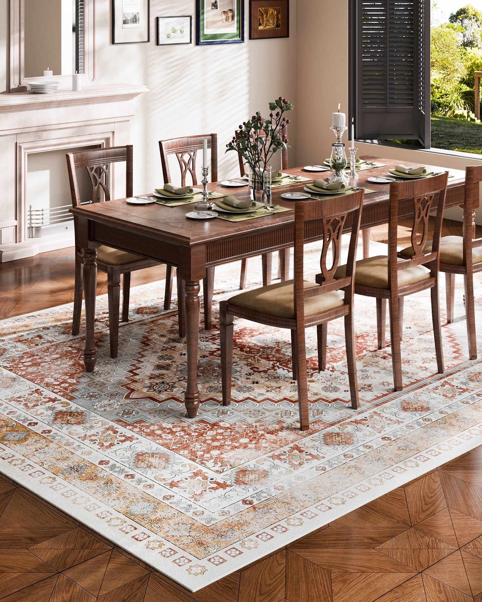 Area Rug, 2743.2 x 3658 mm Large Washable Rug, Non-Slip and Tear-Resistant Soft Carpet, Pet & Child Friendly V952-JXTDDT9X12FTBTP1I001V0