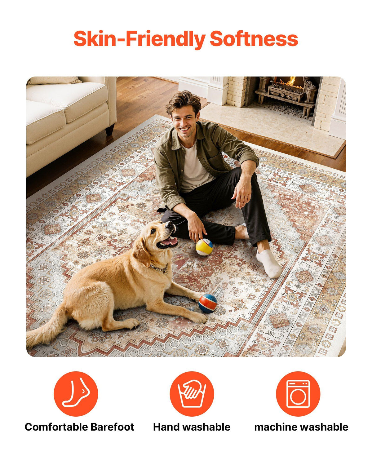 Area Rug, 2743.2 x 3658 mm Large Washable Rug, Non-Slip and Tear-Resistant Soft Carpet, Pet & Child Friendly V952-JXTDDT9X12FTBTP1I001V0