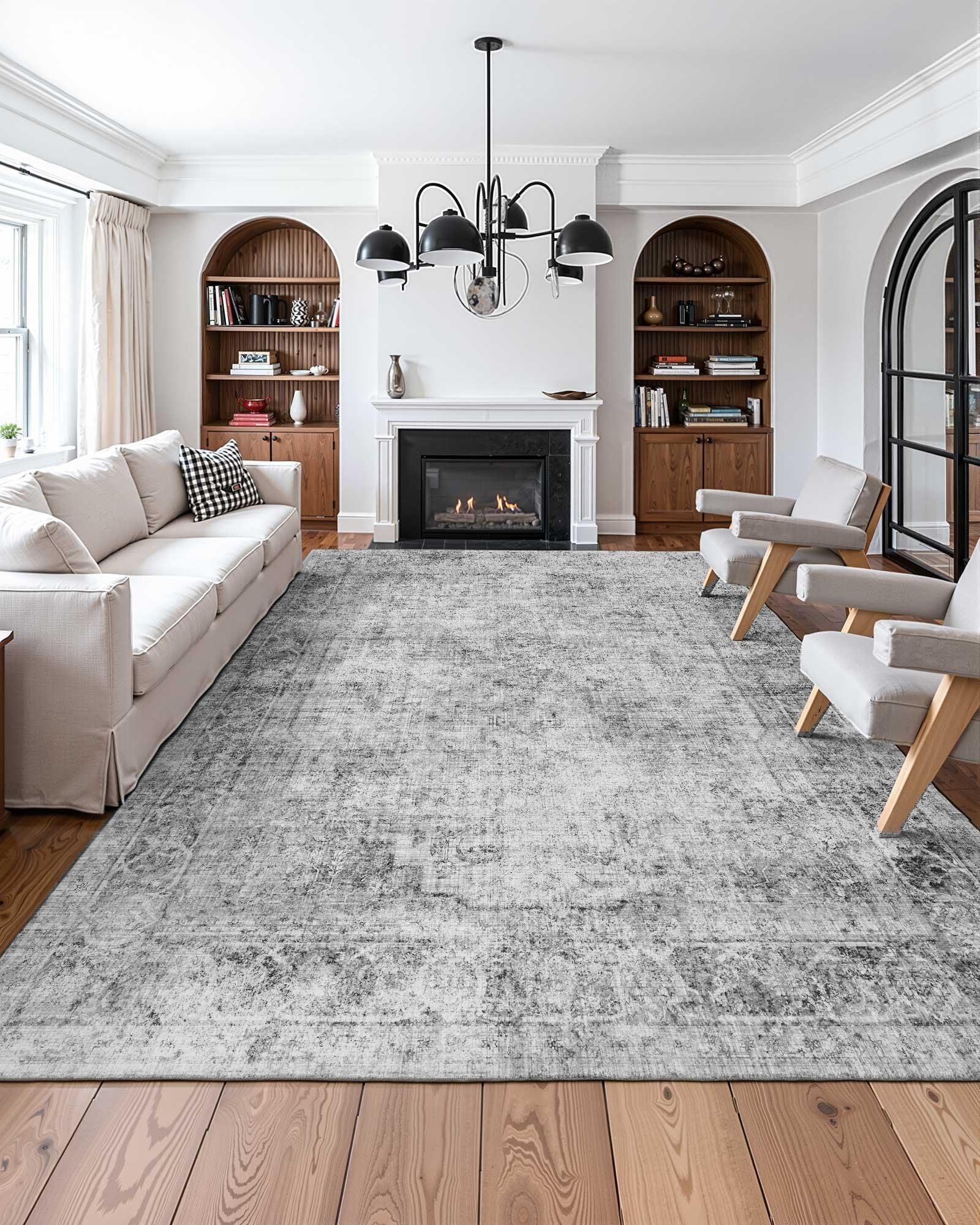 Area Rug, 2743.2 x 3658 mm Large Washable Boho Rug, Non-Slip and Tear-Resistant Soft Carpet, Pet & Child V952-JXTDDT9X12FTN8946001V0