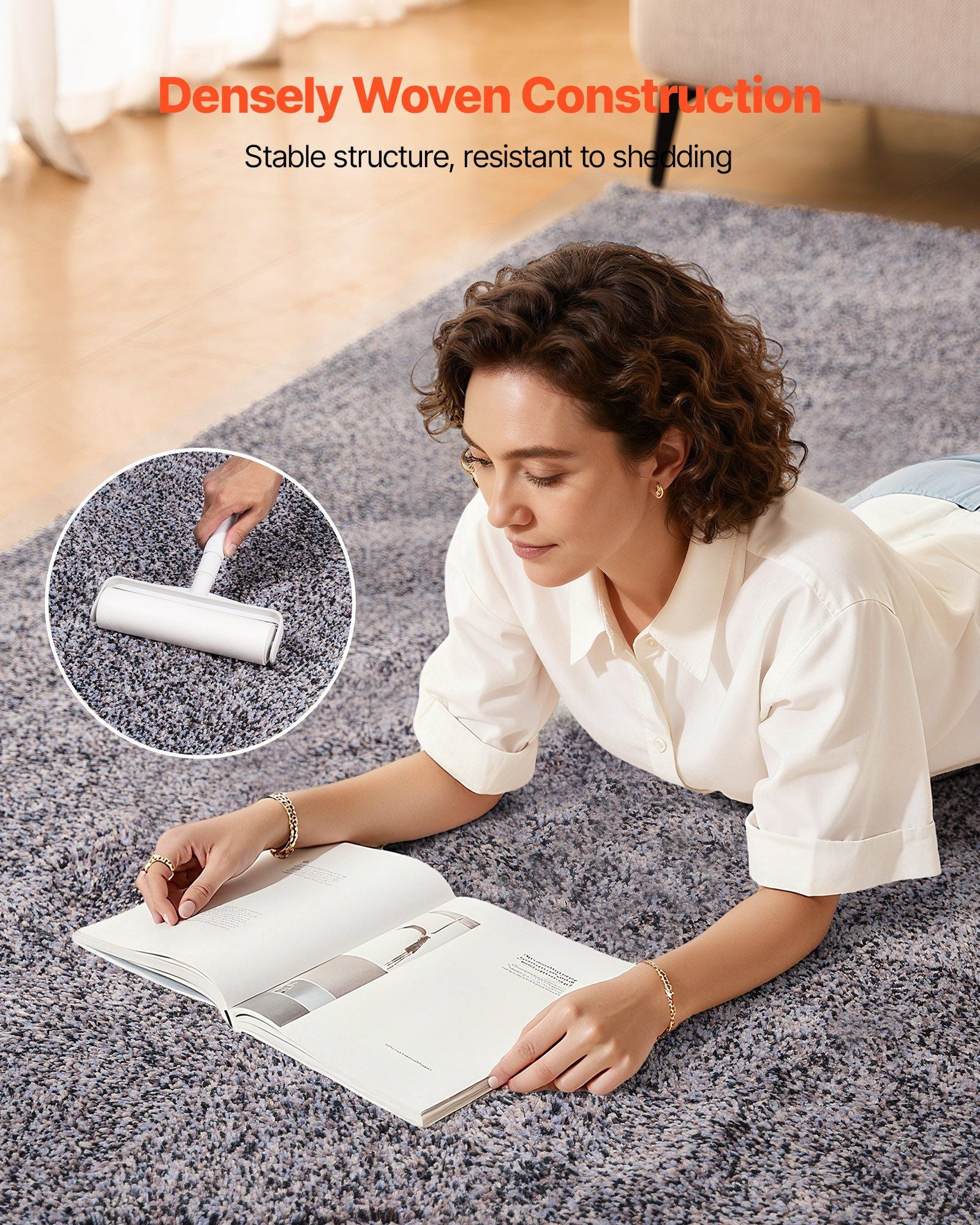 Indoor Plush Area Rugs, 2.74 x 3.66 m Plush Carpet, Area Rugs Furry with Long Plushs Pile, Thick & Durable V952-JXTDDTSSCR9X6FZJ6001V0