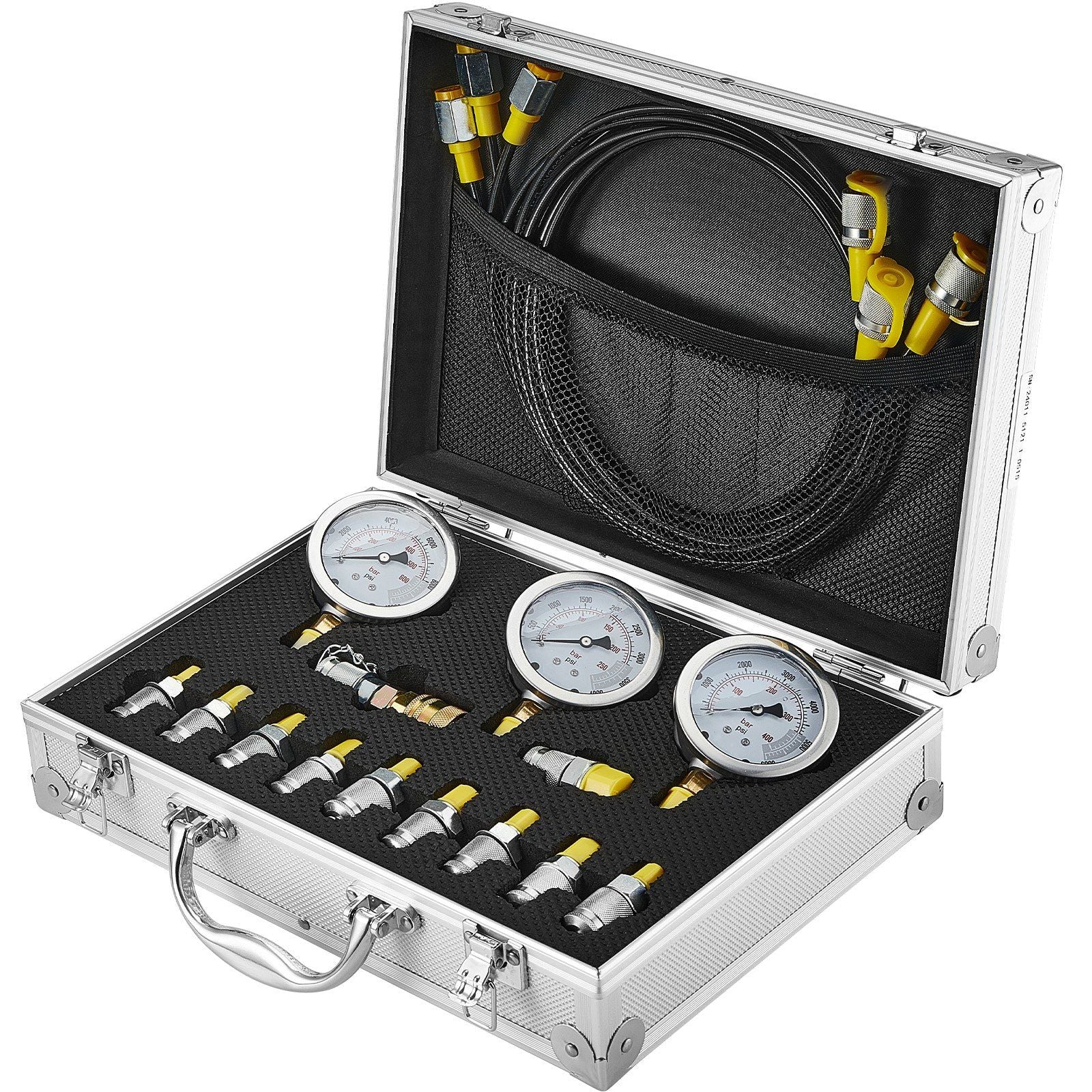 Hydraulic Pressure Test Kit, 250/400/600bar, 3 Gauges 11 Test Couplings 3 Test Hoses, Excavator Hydraulic V952-JXYBZ3T11G0050BLLV0