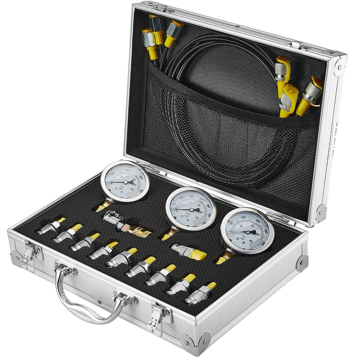 Hydraulic Pressure Test Kit, 250/400/600bar, 3 Gauges 11 Test Couplings 3 Test Hoses, Excavator Hydraulic V952-JXYBZ3T11G0050BLLV0