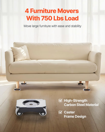 Furniture Dolly, 150 kg Load Capacity, Heavy Duty Furniture Movers with Wheels, Carbon Steel Panel, Dual-Row V952-JXYDHBJYDXL4SLOQXV0
