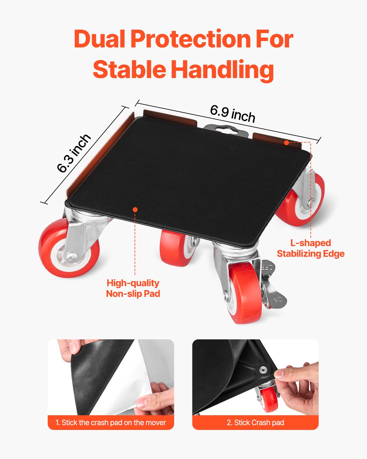 Furniture Dolly Heavy Duty Furniture Mover with 5 Wheels 1575 kg Capacity V952-JXYDHBJYWXL5M3M7FV0