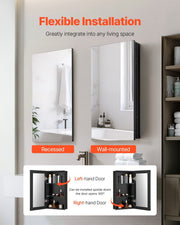 Medicine Cabinet, 14 x 24 inches, Medicine Cabinet for Bathroom with Mirror, Aluminum Frame Bathroom Wall V952-JXYJJXJ1424I3OO5PV0