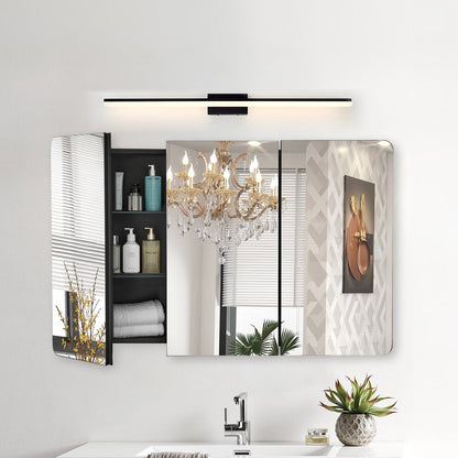 Medicine Cabinet, 25.5 x 40 inch, Medicine Cabinet for Bathroom with Mirror, Aluminum Frame Bathroom Wall V952-JXYJJXJ25540X2HYLV0