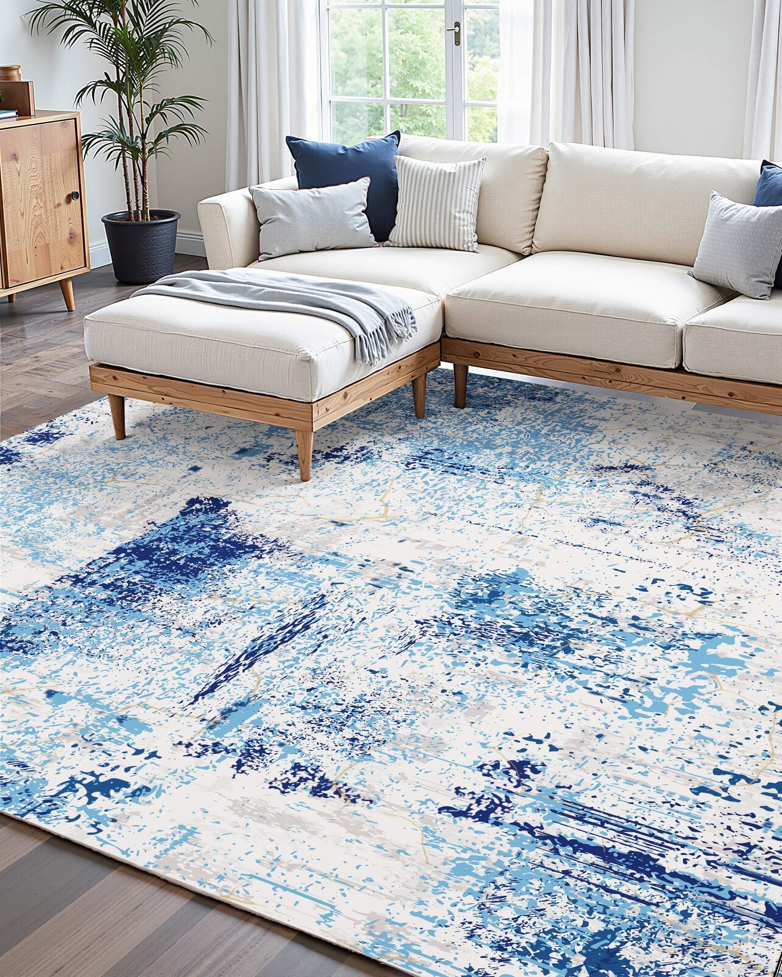 Area Rug, 1524x2133.6mm Large Washable Rug, Non-Slip and Tear-Resistant Soft Carpet, Pet & Child Friendly V952-JXZXDT5X7FTX23OBS001V0