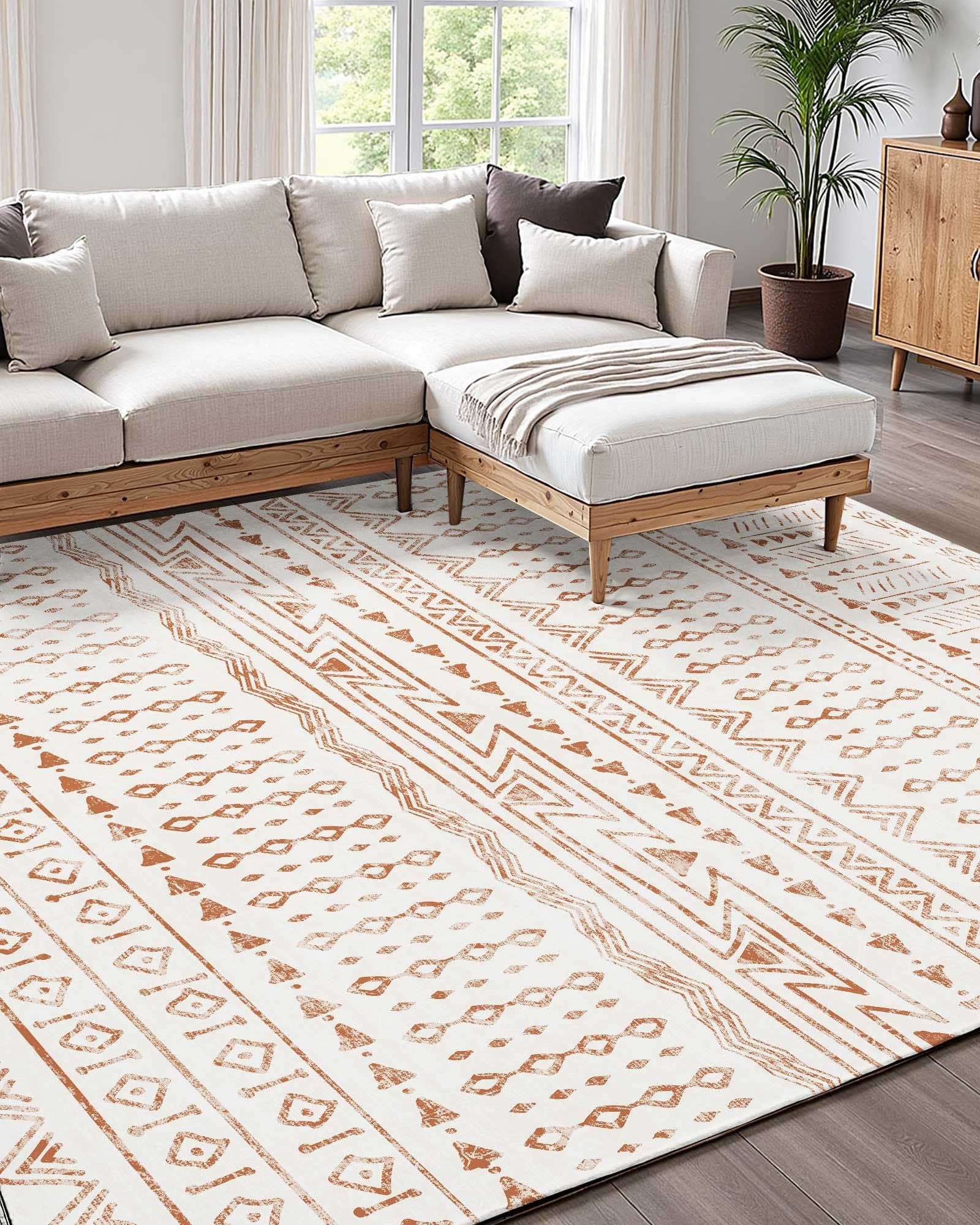 Area Rug, 1524x2438.4mm Large Washable Rug, Non-Slip Tear-Resistant Soft Carpet, Pet & Child Friendly Modern V952-JXZXDT5X8FTXN5M89001V0