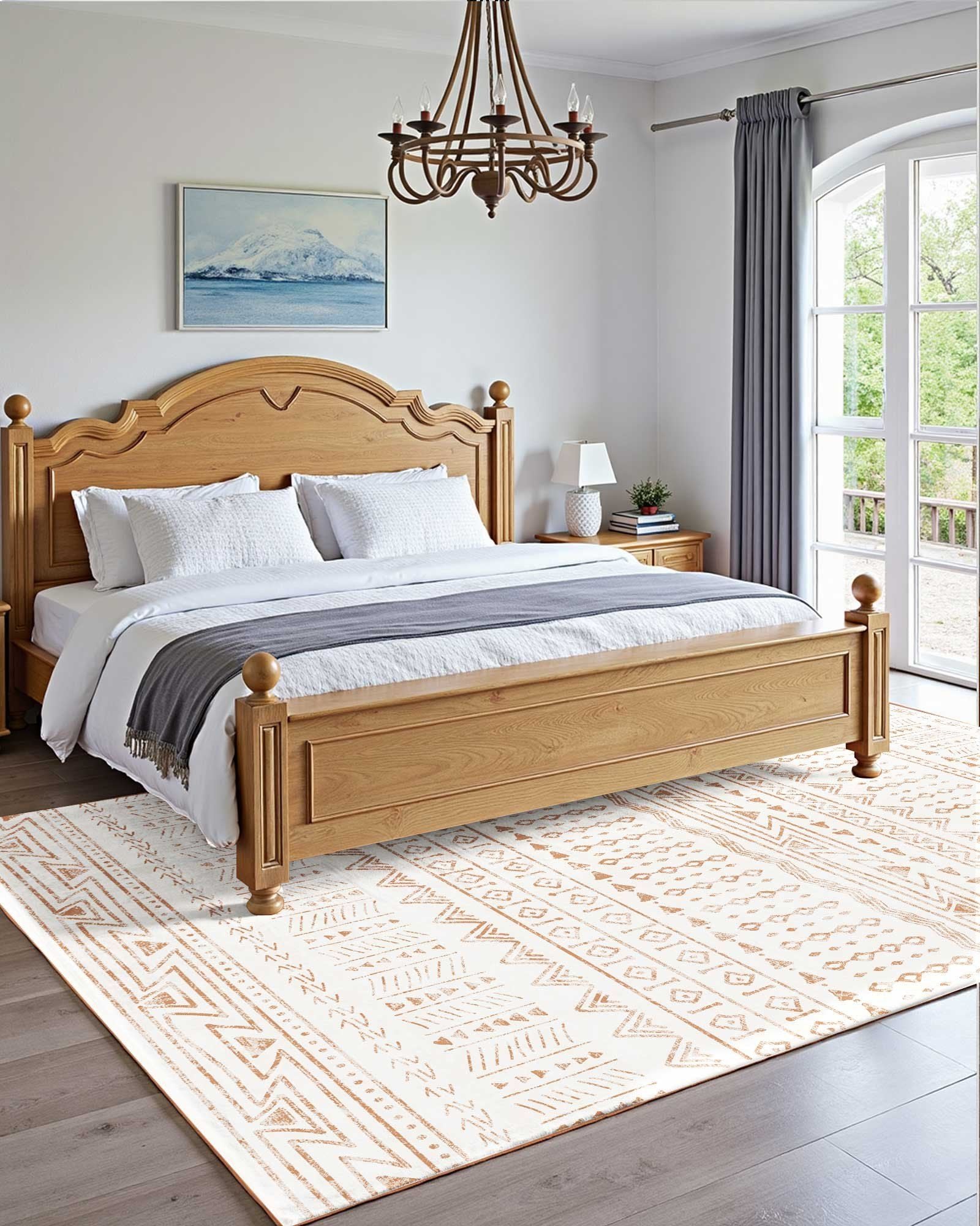 Area Rug, 1524x2438.4mm Large Washable Rug, Non-Slip Tear-Resistant Soft Carpet, Pet & Child Friendly Modern V952-JXZXDT5X8FTXN5M89001V0