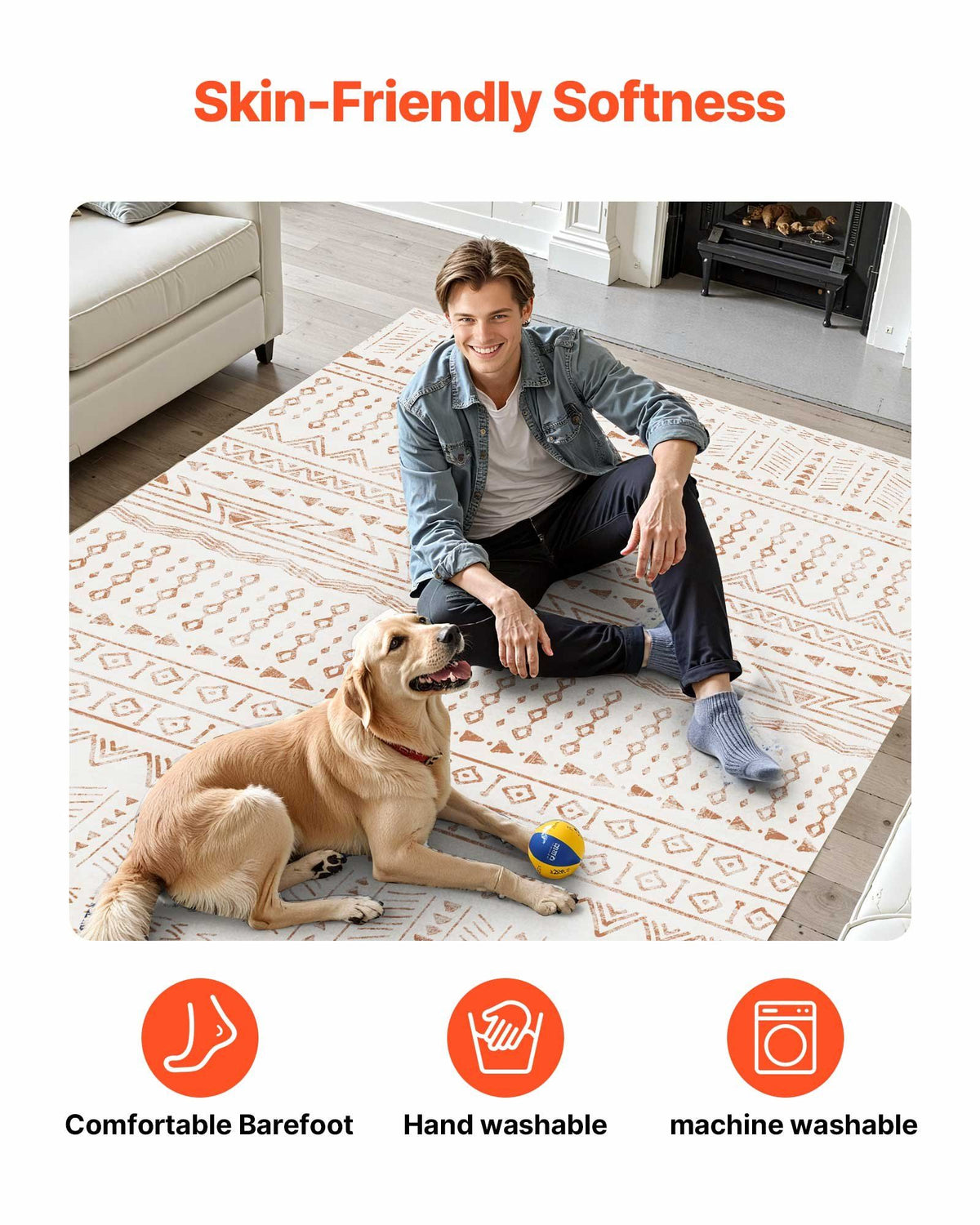Area Rug, 1524x2438.4mm Large Washable Rug, Non-Slip Tear-Resistant Soft Carpet, Pet & Child Friendly Modern V952-JXZXDT5X8FTXN5M89001V0
