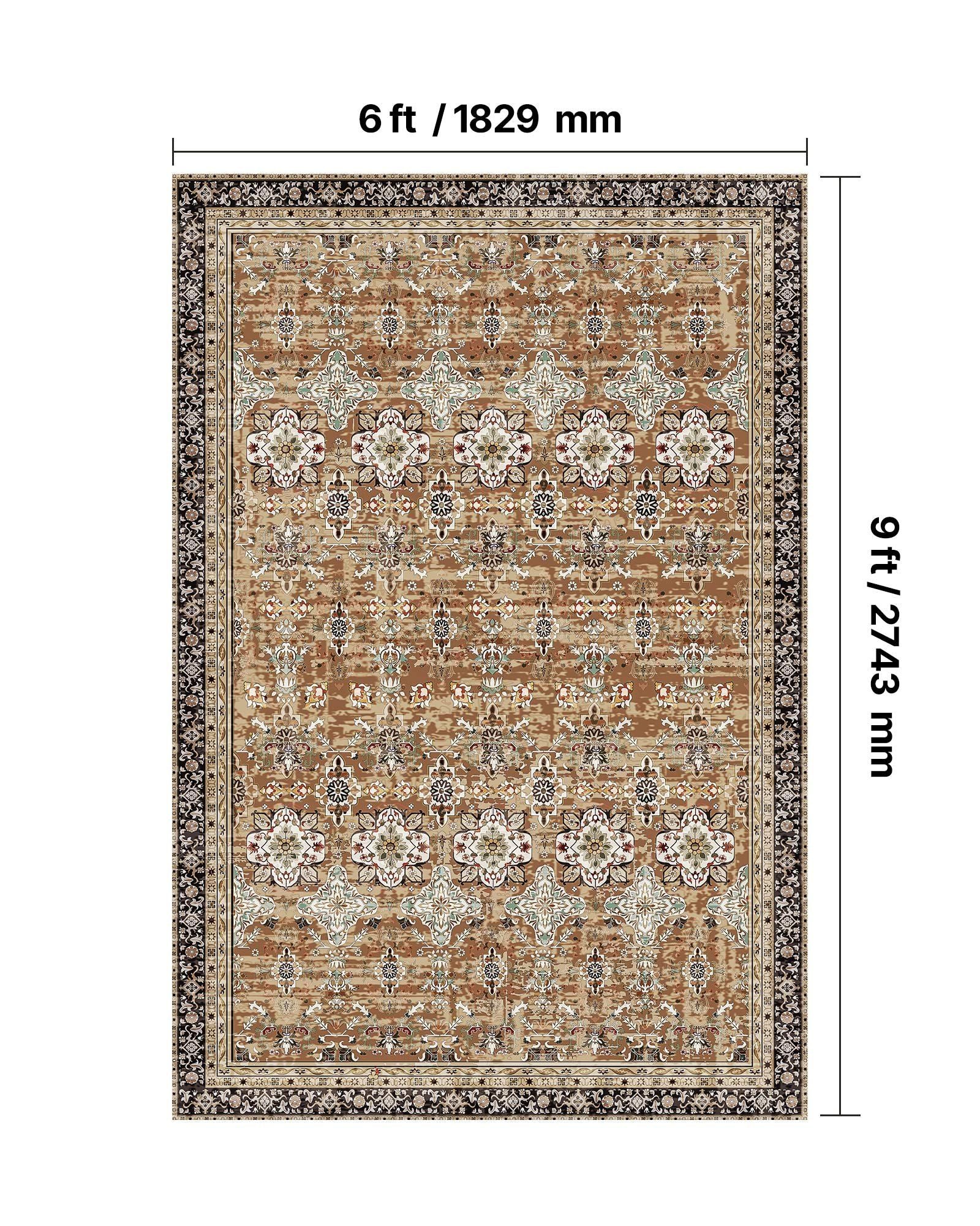 Area Rug, 1828.8x2743.2mm Large Washable Rug, Non-Slip Tear-Resistant Soft Carpet, Pet & Child Friendly V952-JXZXDT6X9FTF3O5Q8001V0