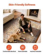 Area Rug, 1828.8x2743.2mm Large Washable Rug, Non-Slip Tear-Resistant Soft Carpet, Pet & Child Friendly V952-JXZXDT6X9FTF3O5Q8001V0