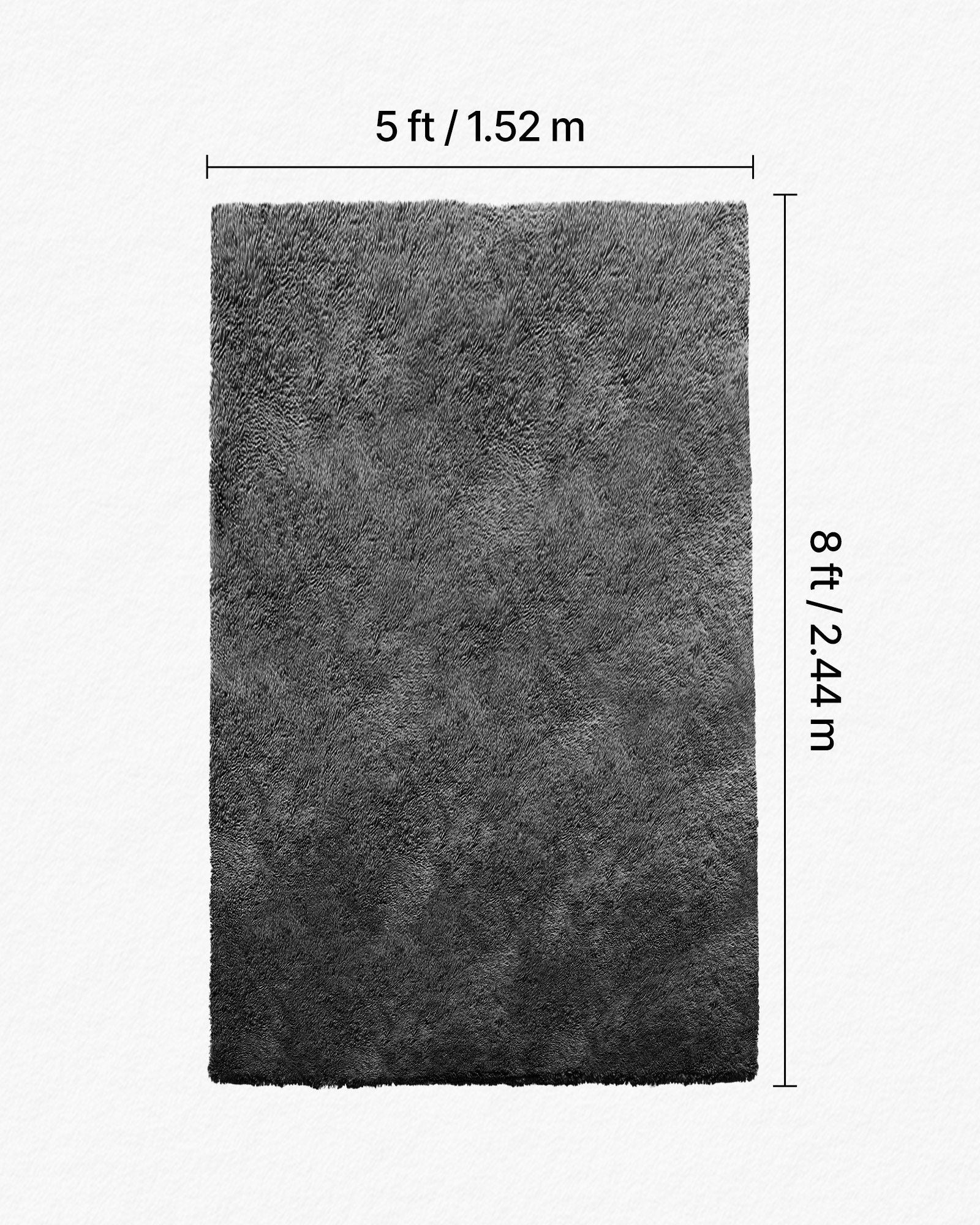 Indoor Plush Area Rugs, 1.52 x 2.44 m Soft Plush Carpet, Furry Shag Area Rugs for Living Room, Bedroom, V952-JXZXDTSM5X8FIY14O001V0