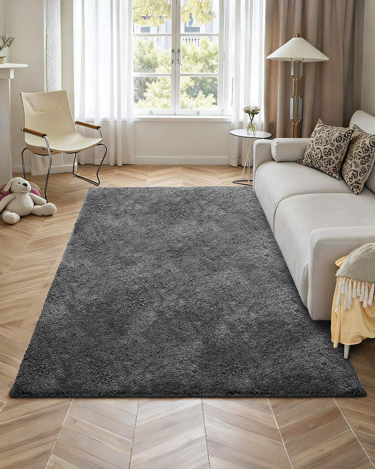 Indoor Plush Area Rugs, 1.52 x 2.44 m Soft Plush Carpet, Furry Shag Area Rugs for Living Room, Bedroom, V952-JXZXDTSM5X8FIY14O001V0