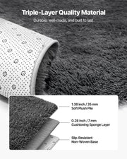 Indoor Plush Area Rugs, 1.52 x 2.44 m Soft Plush Carpet, Furry Shag Area Rugs for Living Room, Bedroom, V952-JXZXDTSM5X8FIY14O001V0