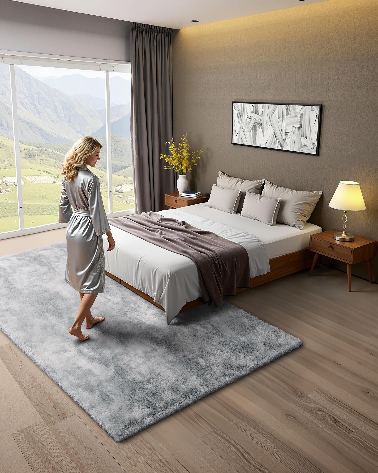 Indoor Plush Area Rugs, 1.83x2.74 m Soft Plush Carpet, FFurry Shag Area Rugs for Living Room, Bedroom, Modern V952-JXZXDTSM6X9FYV2LW001V0
