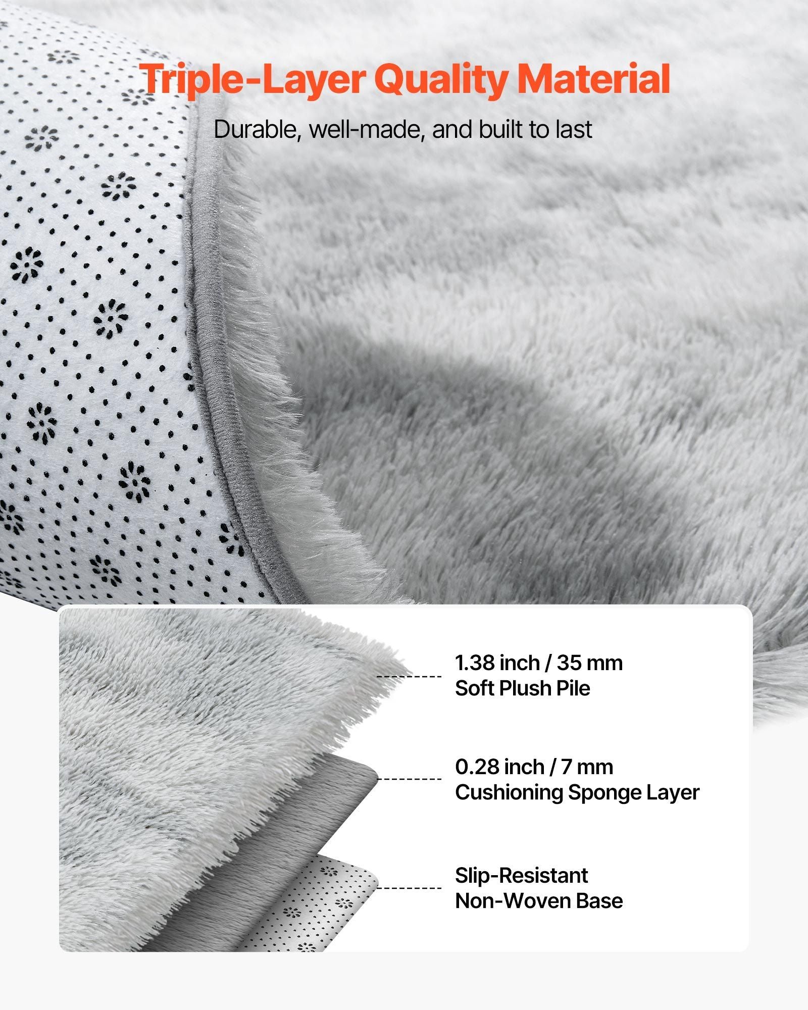 Indoor Plush Area Rugs, 1.83x2.74 m Soft Plush Carpet, FFurry Shag Area Rugs for Living Room, Bedroom, Modern V952-JXZXDTSM6X9FYV2LW001V0