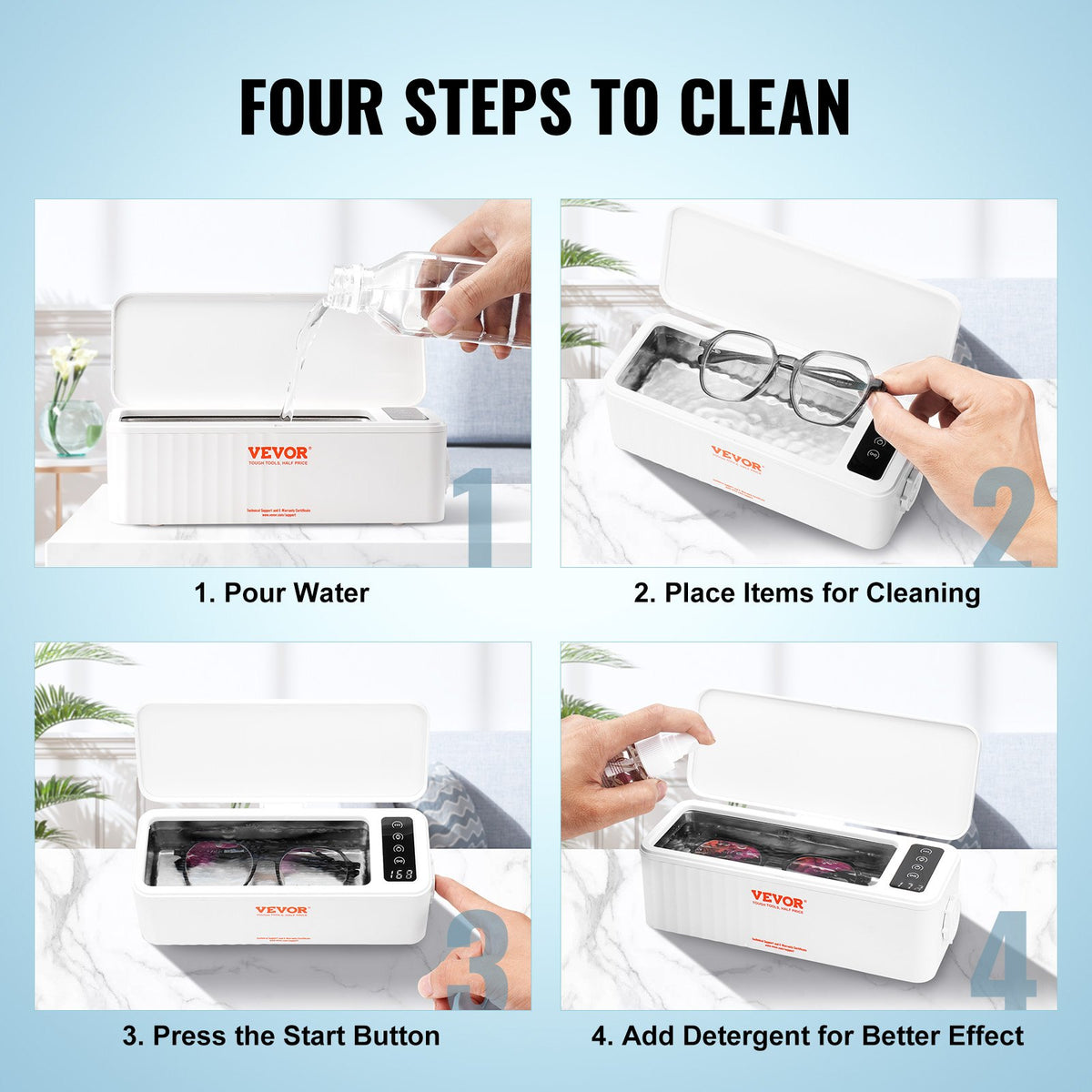 Jewelry Cleaner Ultrasonic Machine, Ultrasonic Cleaner Machine 16oz (470ml) with 4 Timer Modes, Portable V952-JYCSBQXJ35W4BF11TV3