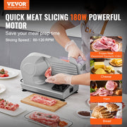 Meat Slicer, 180W Electric Deli Food Slicer with 7.5" SUS420 Stainless Steel Blade and Blade Guard, 0 - 0.6 V952-JYDRQPJ180WJFCEOPV3