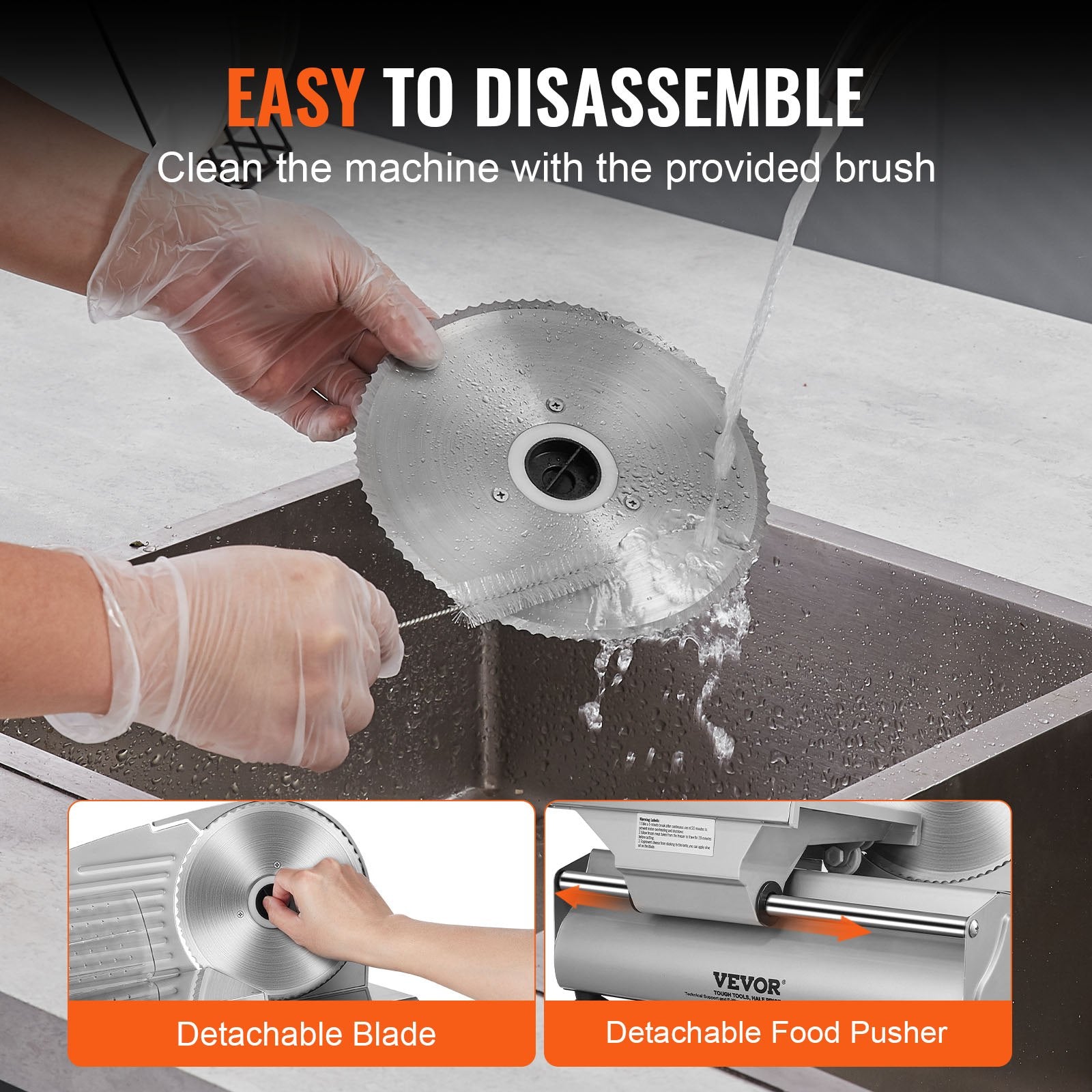 Meat Slicer, 180W Electric Deli Food Slicer with 7.5" SUS420 Stainless Steel Blade and Blade Guard, 0 - 0.6 V952-JYDRQPJ180WJFCEOPV3
