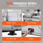 Meat Slicer, 180W Electric Deli Food Slicer with 7.5" SUS420 Stainless Steel Blade and Blade Guard, 0 - 0.6 V952-JYDRQPJ180WJFCEOPV3